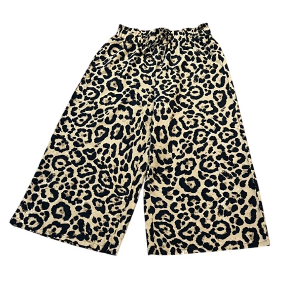 SHEIN Pants - SHEIN Curve Leopard Wide Leg Pants Drawstring Elastic Waist